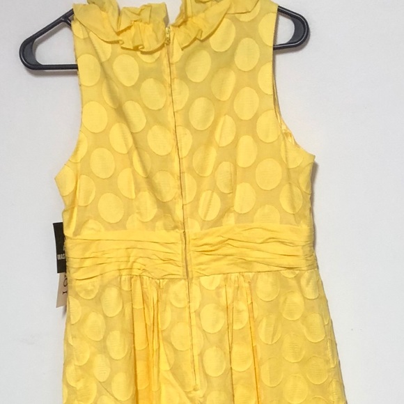 NWT-Studio One Yellow Ruffle Sleeveless Dress s10 - Picture 10 of 12